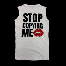 Load image into Gallery viewer, White Stop Copying Me Sleeveless Tee