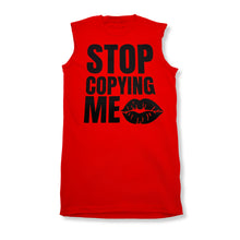 Load image into Gallery viewer, Red Stop Copying Me Sleeveless Tee