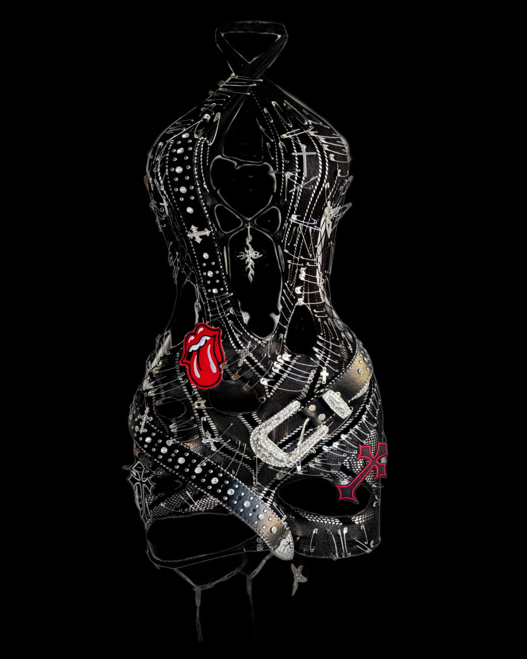 heavy metal dress Upcycled Heavy Metals top made from over 250 upcycled watch bands, dress covered in over 3000 antique and vintage metal buttons, dress beaded in thousands of hand-punched brass sequins. Who do we